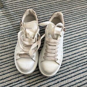 Alexander McQueen White and Tan Athletic Shoes